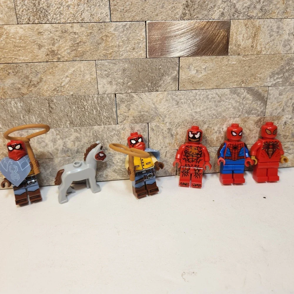 LEGO Spider-Man Minifigure Lot Carnage Iron Cowboy Spider-Horse Marvel 5pc